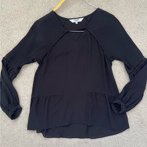 CROSBY Black Long Sleeve Blouse